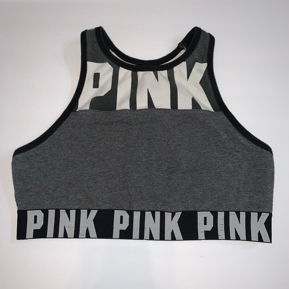 PINK Victoria's Secret Other - VS Pink Gray Crop Sports Bra Sz M
